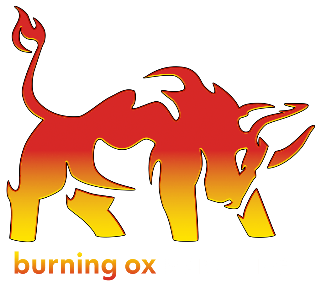 Burning Ox Marketing, logo of a Ox with an orange down to yellow gradient fill